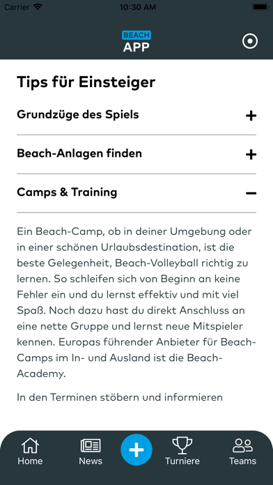 Beach-Volleyball App Screenshot