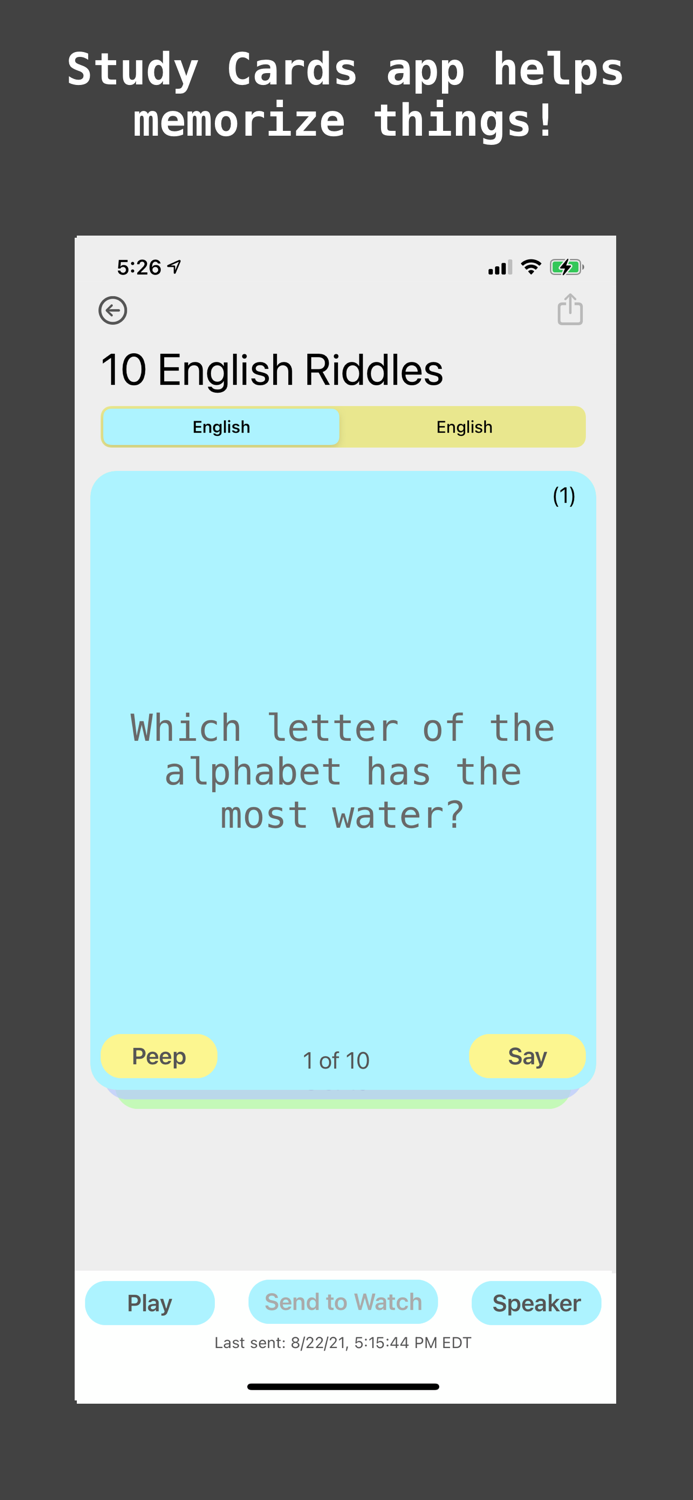 Study Cards Talking Flashcards