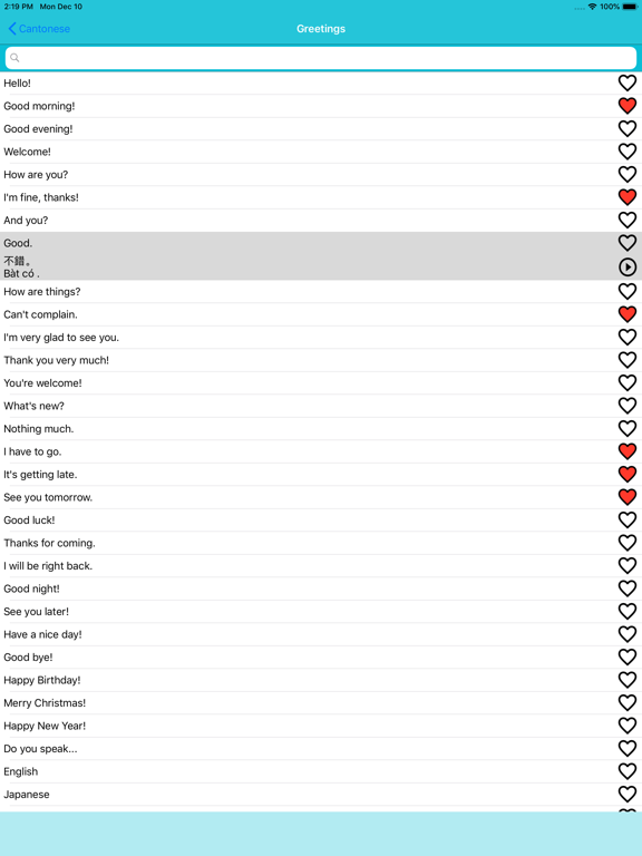 MTL Learn Cantonese iPad screenshot 3 - Education app