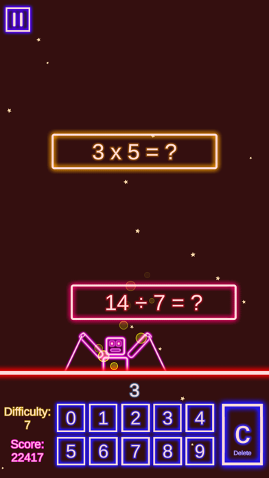 Laser Math Game: 4 Operations Screenshot