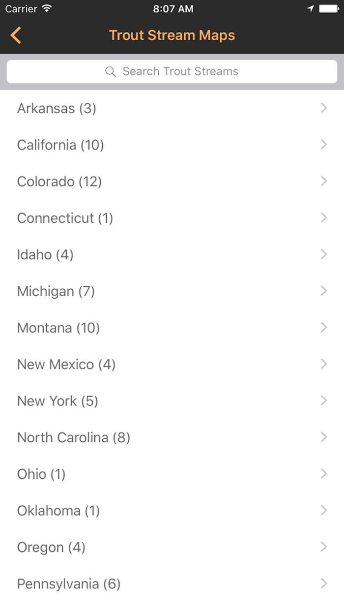 Trout Stream GPS - Fly Fishing