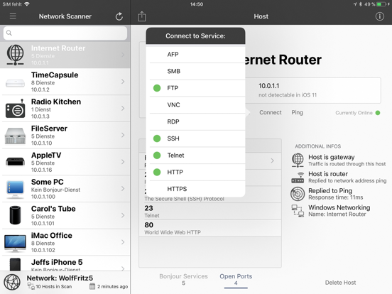 iNet for iPad Network Scanner iPad app afbeelding 2