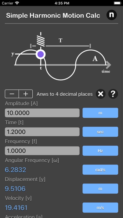 Simple Harmonic Motion Calc