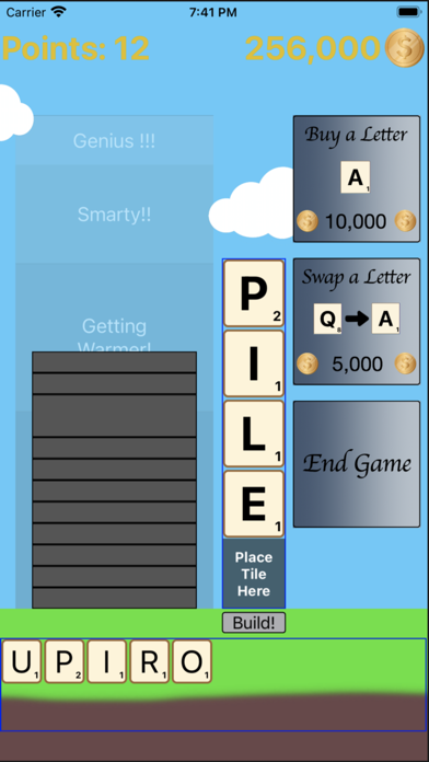 Wordscraper Word Tile Game Screenshot