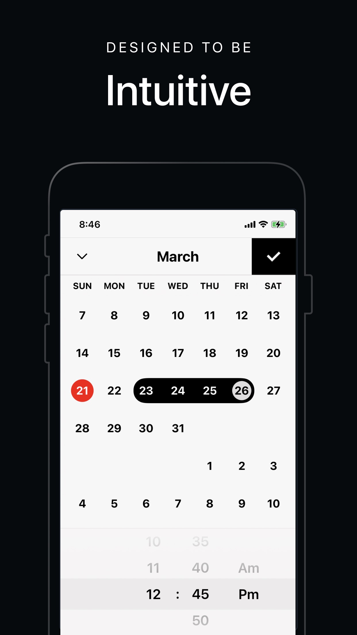 Screenshot do app Vantage Calendar