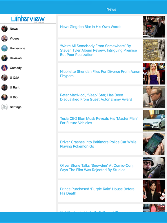 uInterview iPad screenshot 2 - Entertainment app