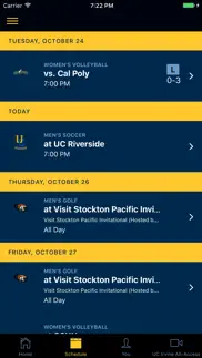 uci sports front row iphone screenshot 2