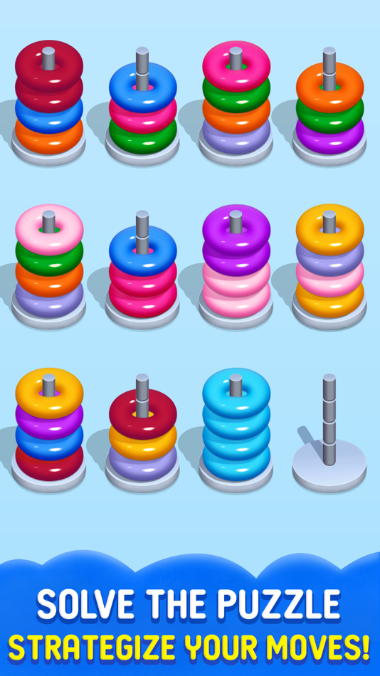 #3. Color Hoop Stack - Sort ring (iOS) Podle: Mrudul Babariya