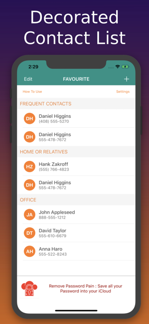 Kontakte-Widget & Manager-Screenshot