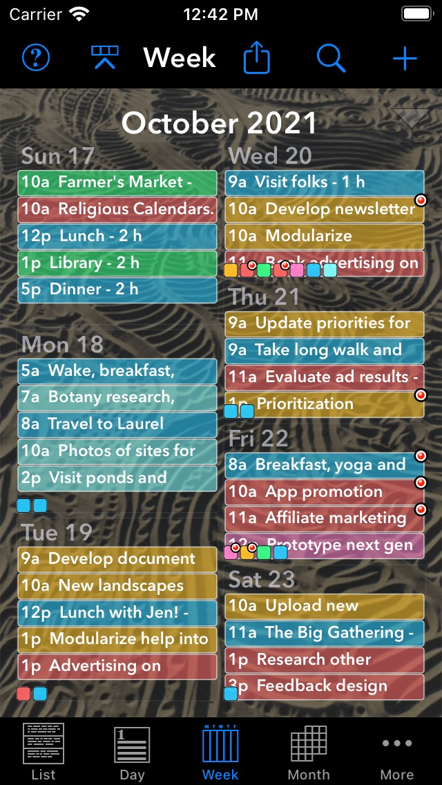 Perspectiva Calendars Charts