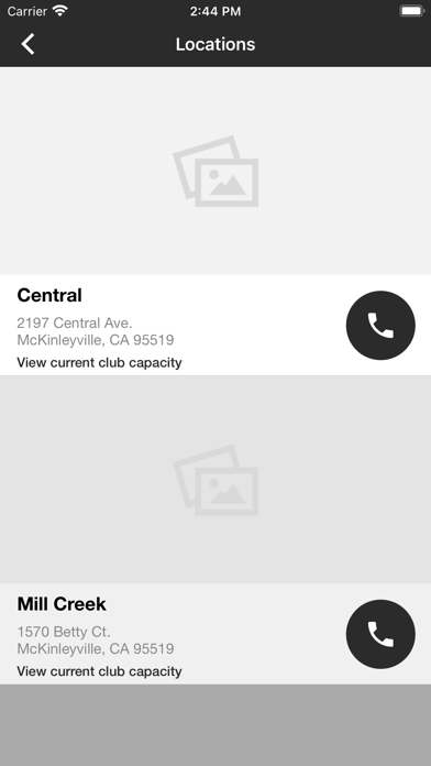 The Club for Fitness App Screenshot