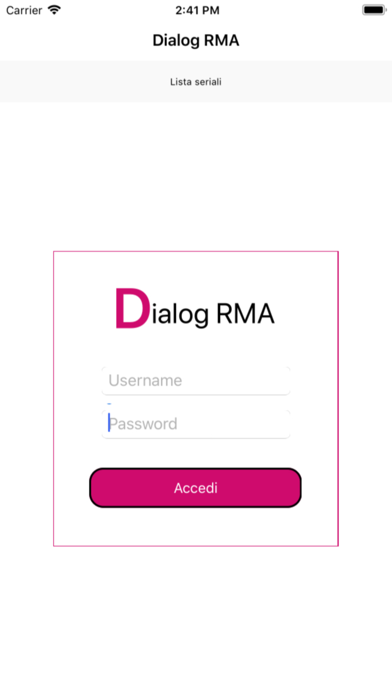 Dialog RMA app screenshot