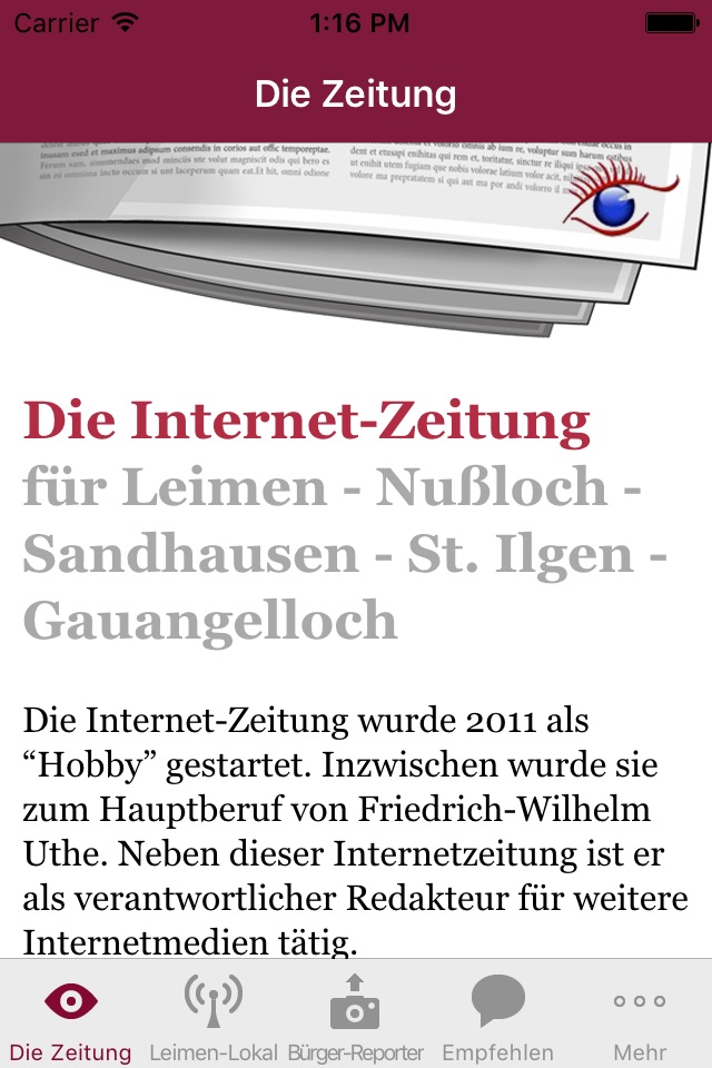 Internetzeitung Leimen-Lokal screenshot 2