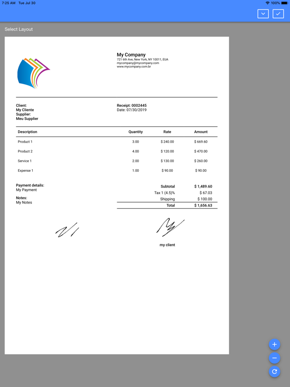 Invoice, Receipt & Estimate iPad screenshot 1 - Productivity app
