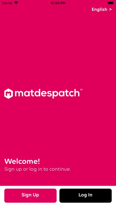 Matdespatch Consumer App Screenshot