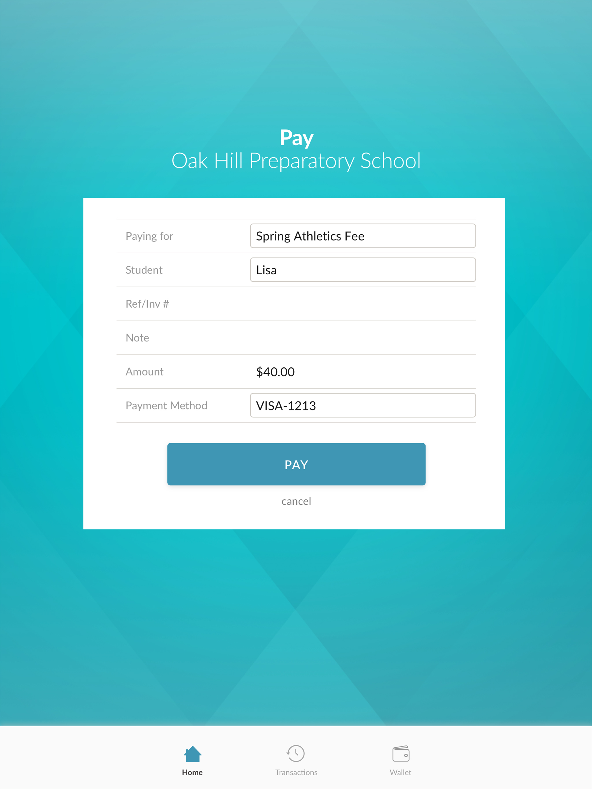 MySchoolWallet screenshot 10