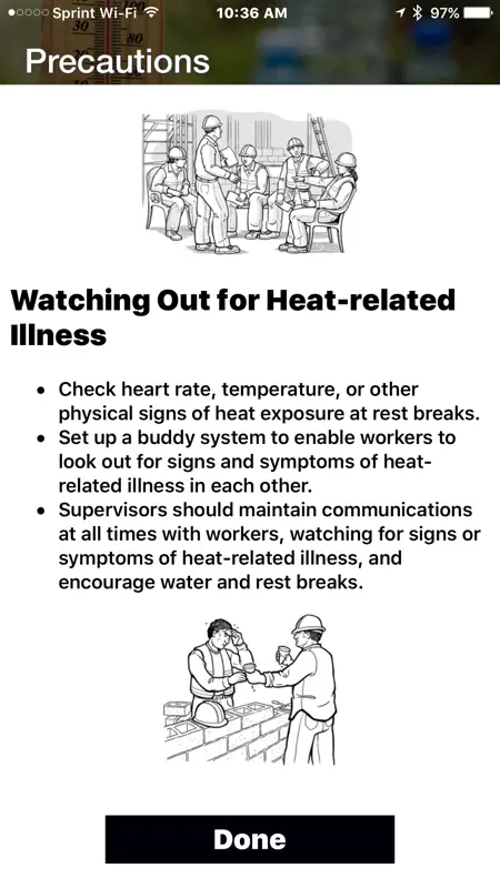OSHA-NIOSH Heat Safety Tool screenshot 5 of 6