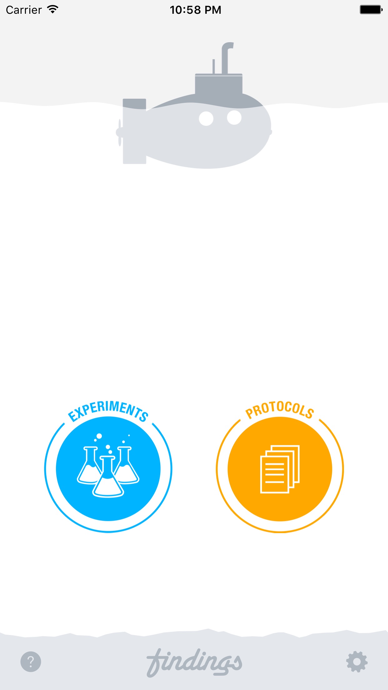 Screenshot do app Findings - Lab Notebook