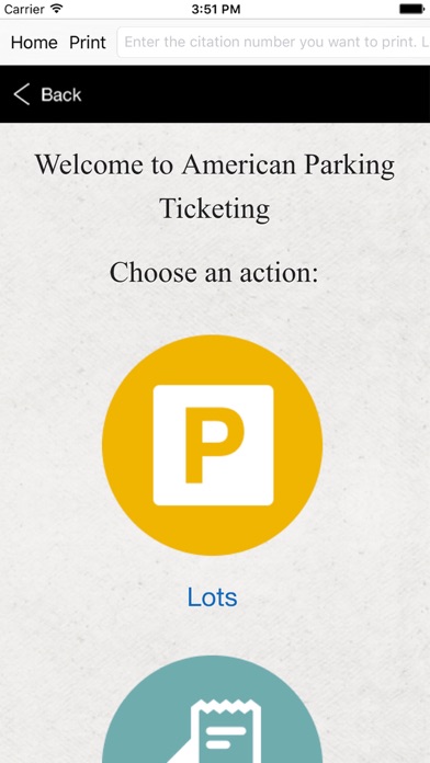 American Parking Ticketing Screenshot