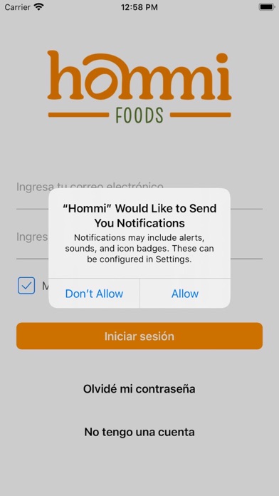 Hommi Foods Screenshot