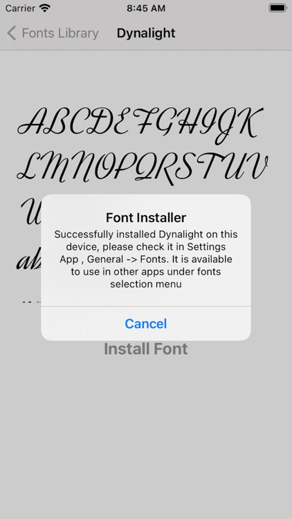 FontInstaller Install any font