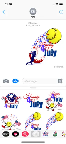 Game screenshot Softball 4th of July Stickers hack