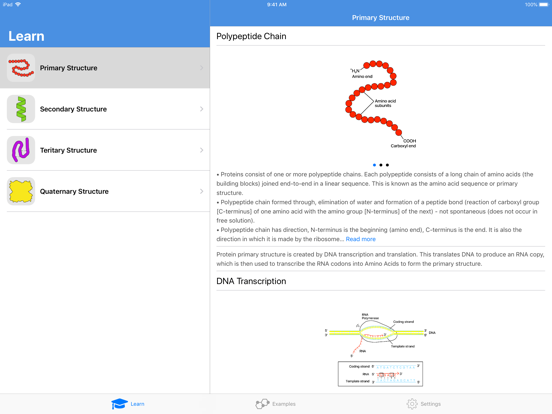 Protein Guide iPad screenshot 1 - Education app