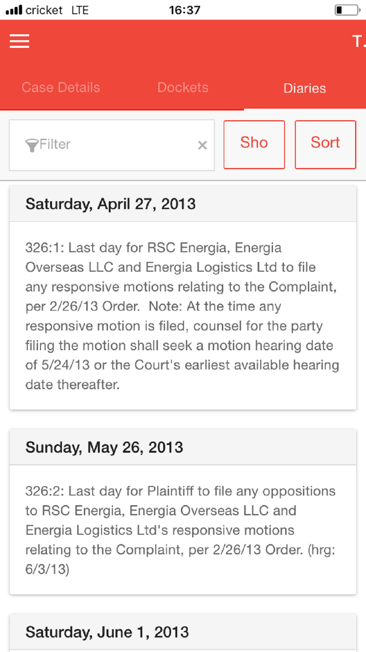 CourtAlert Case Management screenshot 4