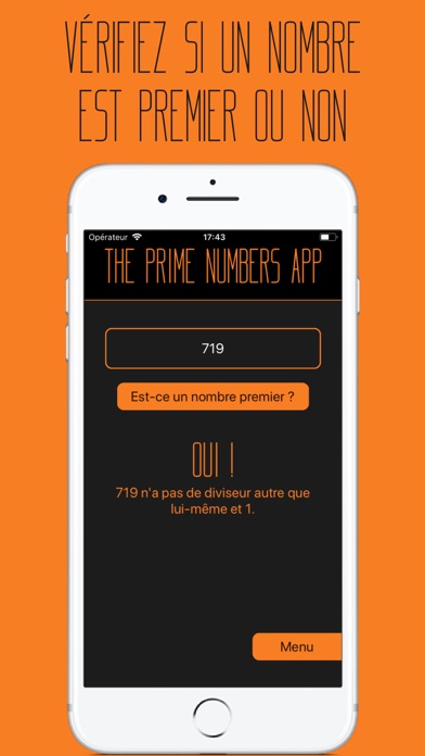 Screenshot #1 pour L'app des nombres premiers