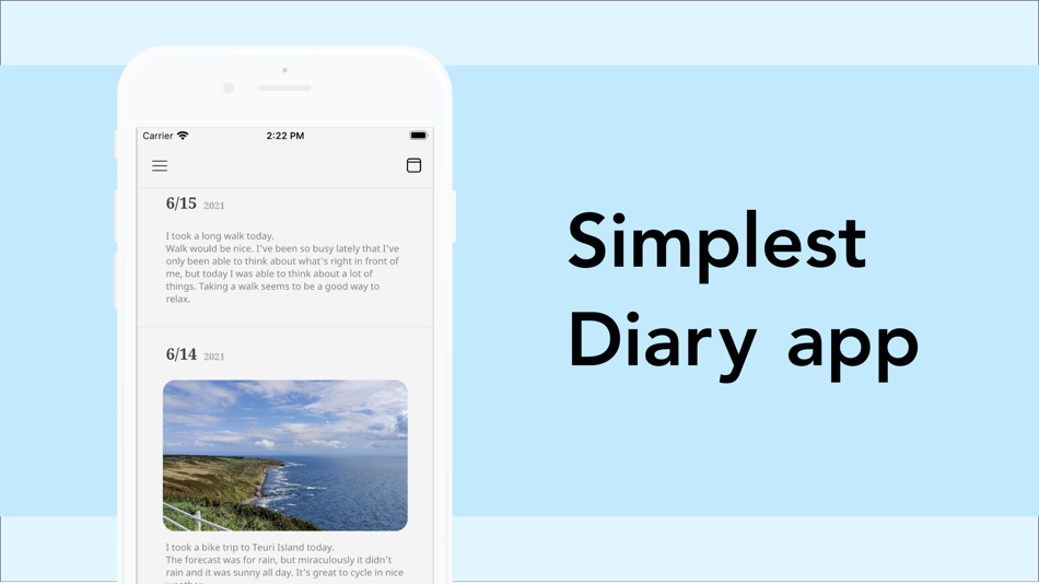 #1. Simple Diary, Journal, Notes (iOS) 由: Futoshi Niiho