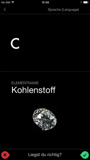 Screenshot von Die Elemente: Lernkarten auf dem iPhone 2