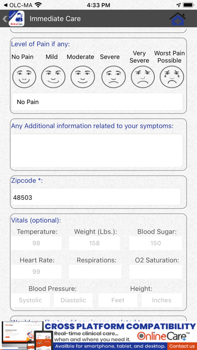 OLC Patient Screenshot