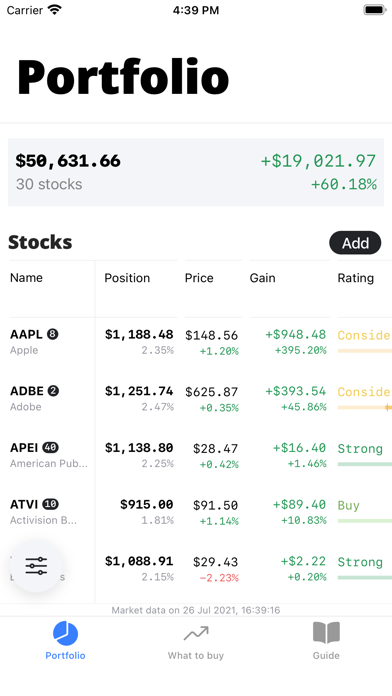 Screenshot #1 pour Kappa: Stocks screener