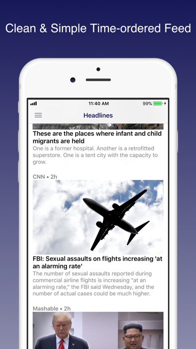 Screenshot #1 pour Newsflow: Real News Feed