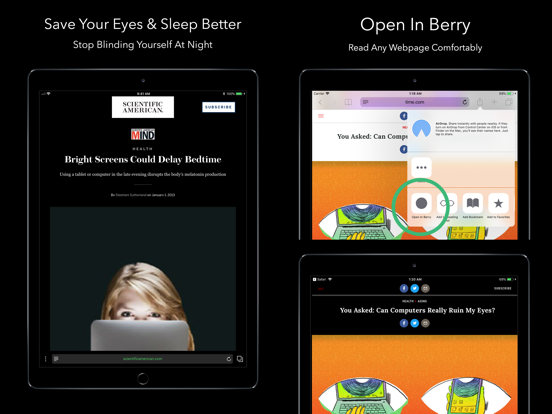 Berry Dark Browser iPad app afbeelding 2