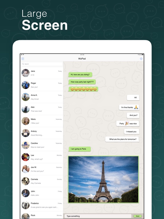 WzPad for WhatsApp for iPad Screenshots