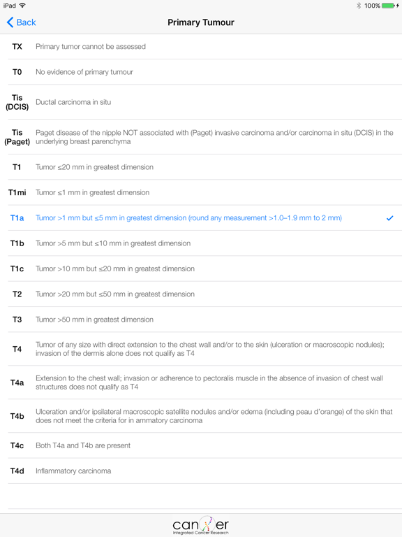 Screenshot #4 for Breast Cancer Staging TNM 8