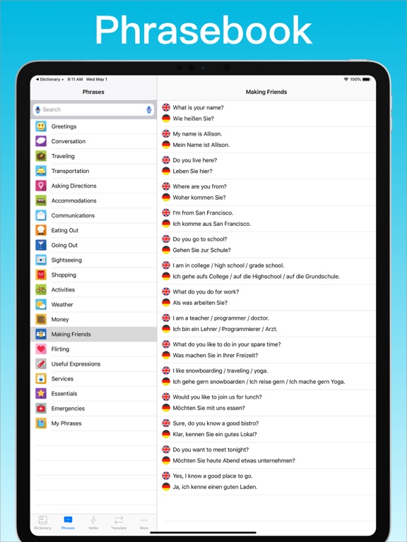 German Dictionary + © iPad screenshot 4 - Travel app