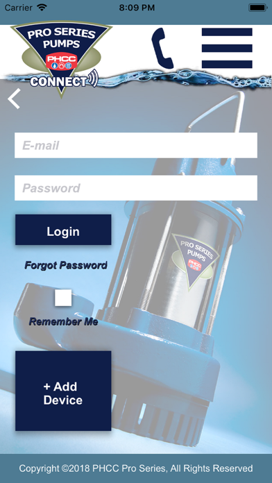Pro Series Pumps CONNECT® Screenshot