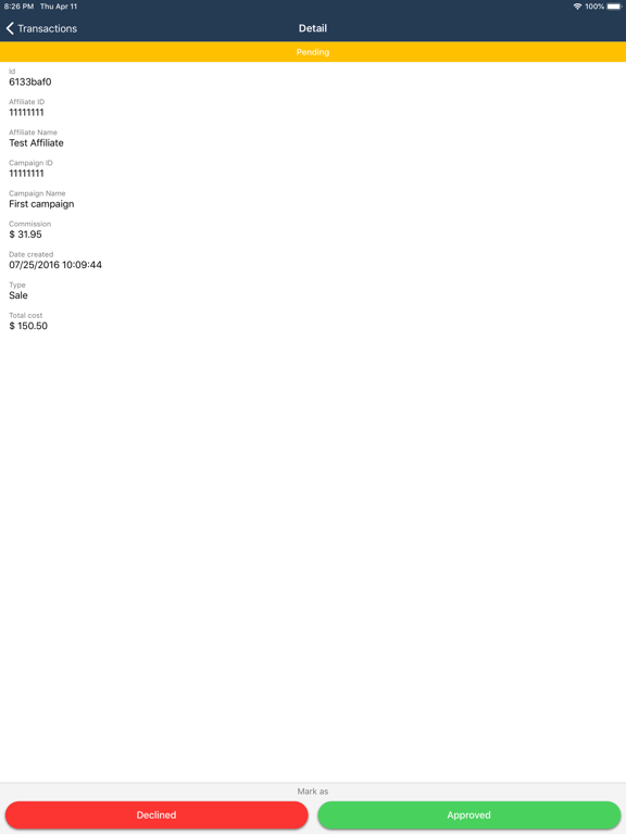 Post Affiliate Pro iPad screenshot