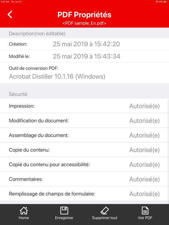 Screenshot #6 pour PDF Propriétés