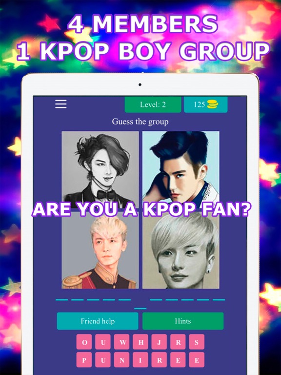4 Members 1 KPop Boy Group iPad screenshot 2 - Games app