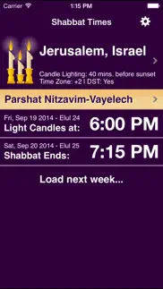 shabbat & holiday times legacy iphone screenshot 1