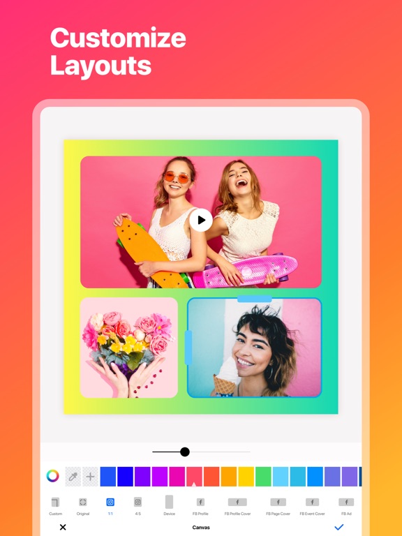 InstaCollage Pro - Pic Frame & Photo Collage & Caption Editor for Instagram FREE screenshot