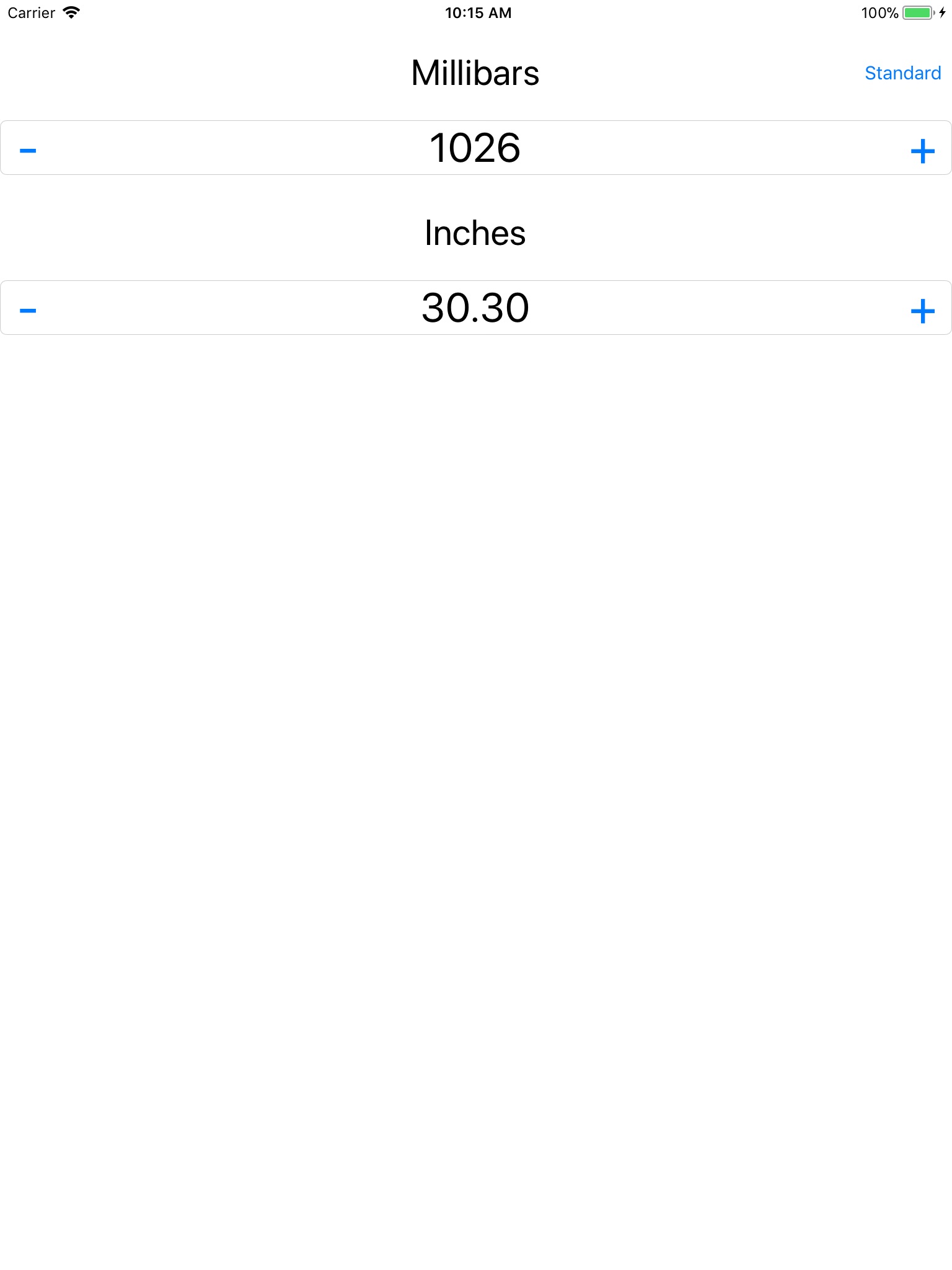 Millibar / Inches Calculator screenshot 2