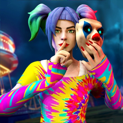Scary Tie Dye Clown Girl Game iOS App