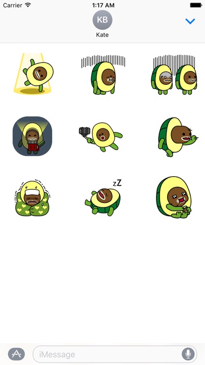 Animated Avocado Emoji Sticker