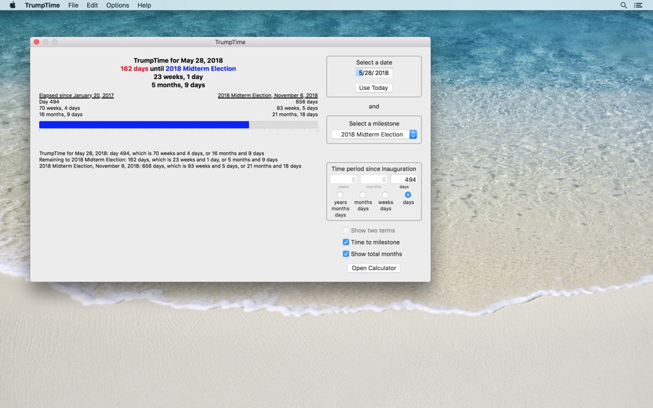 #4. TrumpTime Date Calculator (macOS) By: Jonathan Blau