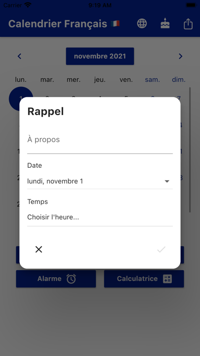 Calendrier Français Screenshot