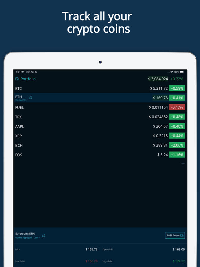 ‎HODL Real-Time Crypto Tracker Screenshot